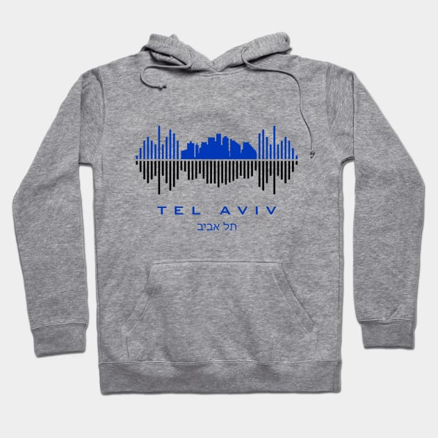 Tel Aviv (תל אביב) Soundwave Hoodie by blackcheetah